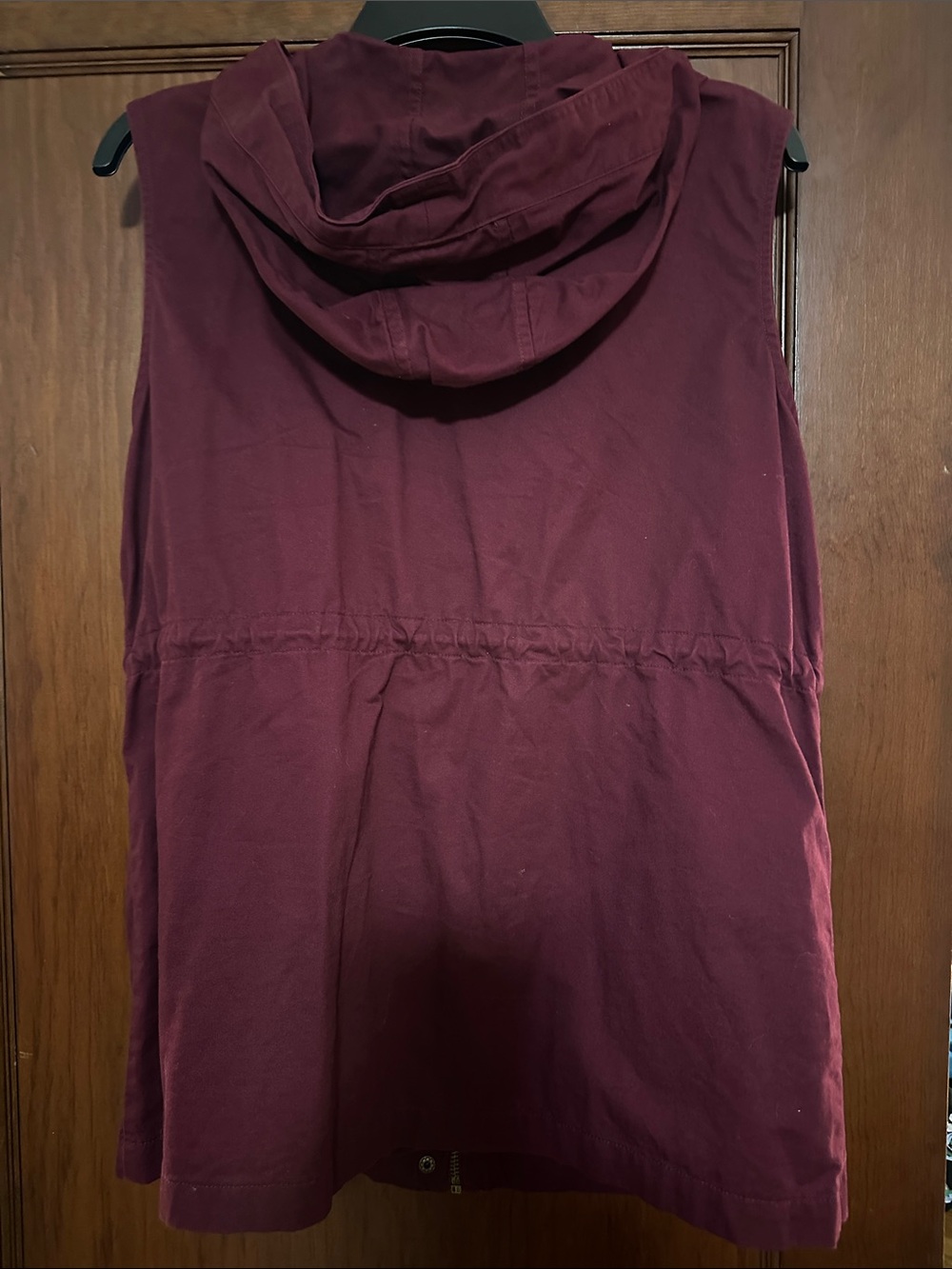 Zenana Outfitters Maroon Zip-Front Hooded Vest - Picture 6 of 6